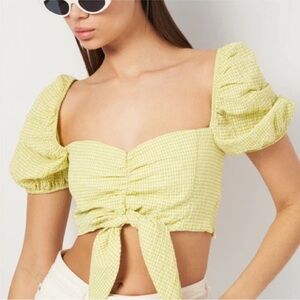 Zara Gingham Tie Top